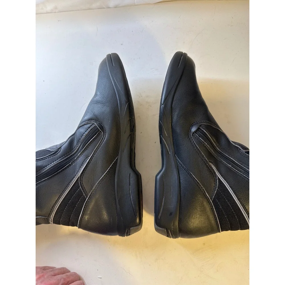 Sidi Mens Black Leather Textile Motorcycle Touring Boots Side Zip Size 8.5 EU 41 - Picture 3 of 13